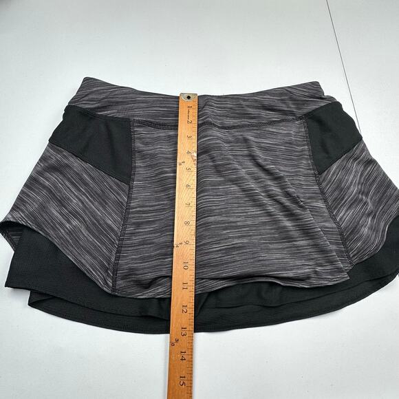 Athleta Skirt Women Medium Black Spacedye Bustle Skort Stretch Activewear Tennis - Picture 9 of 11